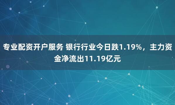 专业配资开户服务 银行行业今日跌1.19%，主力资金净流出11.19亿元